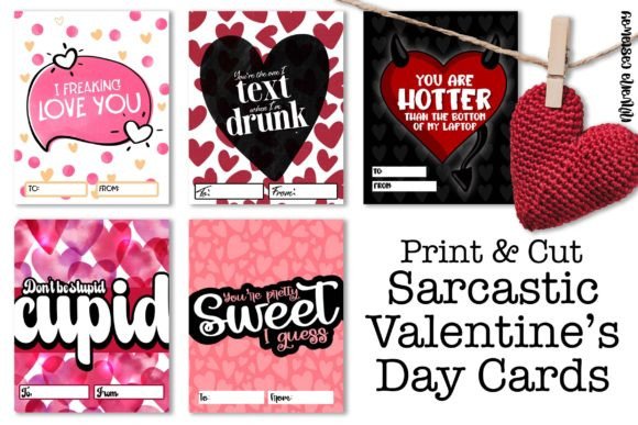 Download Sarcastic Valentine's Card Print and Cut - Print and cut Collection