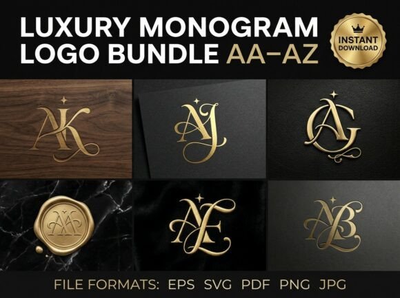 Download Luxury Monogram Logo Bundle AA–AZ - Premium Resources