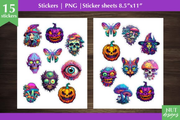 Download Print and Cut Creepy Halloween Stickers - Print and cut Collection