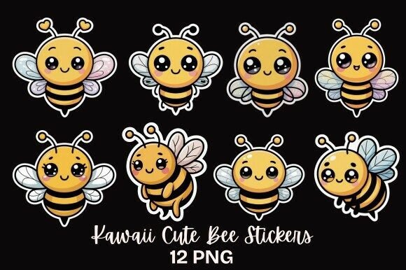 Download Kawaii Cute Bee Stickers - Bee stickers Collection