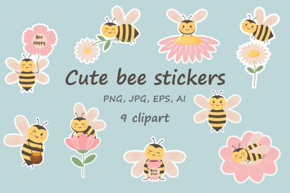 Download Cute Bee Stickers - Bee stickers Collection